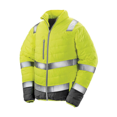Result Férfi Kabát Hosszú ujjú Result Soft Padded Safety Jacket -3XL, Fluo Sárga/Szürke