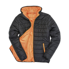 Result Férfi Kabát Kapucnis Hosszú ujjú Result Padded Jacket -XL, Fekete/Narancssárga férfi kabát, dzseki