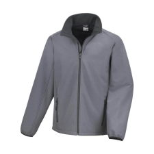 Result Férfi Softshell Hosszú ujjú Result Printable Softshell Jacket - 4XL, Szénszürke/Fekete férfi kabát, dzseki