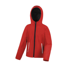 Result Gyerek Kabát Kapucnis Hosszú ujjú Result Kids TX Performance Hooded Softshell Jacket -XL (11-12), Piros/Fekete gyerek kabát, dzseki