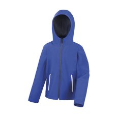 Result Gyerek Kabát Kapucnis Hosszú ujjú Result Kids TX Performance Hooded Softshell Jacket -XS (3-4), Királykék/Sötétkék