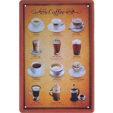  RETRO Coffee Variations- Fémtábla dekoráció