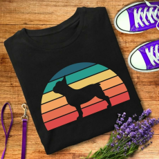  Retro naplemente - bulldog női póló