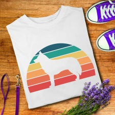 Retro naplemente - husky női póló női póló