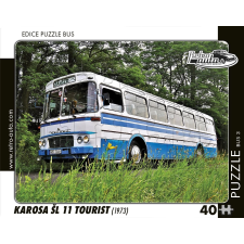 retro puzzle busz Karosa ŠL 11 Tourist 1973, 40 darab puzzle, kirakós