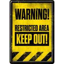 RETRO Warning Restricted Area Üdvözlőkártya party kellék