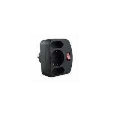 REV 00135171 230V Elosztó adapter 3 aljzatos - Fekete hosszabbító, elosztó