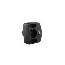 REV 00135171 230V Elosztó adapter 3 aljzatos - Fekete (00135171) hosszabbító, elosztó