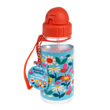 Rex London gyerek tritan szívószálas kulacs 500ml, virágoskert kulacs, kulacstartó