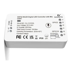  RGB LED-sor vezérlő (GLEDOPTO, 5V-24V, WLED, ESP32, MIC) világítási kellék