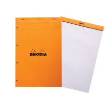 Rhodia Jegyzettömb Clairefontaine Rhodia Orange A/4+ 80 lapos kockás lyukasztott jegyzettömb