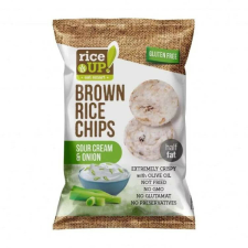 RICE UP BARNA RIZS CHIPS HAGYMÁS-TEJFÖLÖS 60G előétel és snack