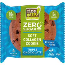 Rice Up Zero kollagén-fehérje gluténmentes tripla csoki ízű keksz 60 g pékárú