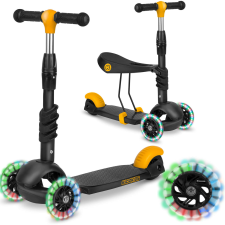 Ricokids 3in1 Háromkerekű Roller világítós kerekekkel - fekete-narancs roller