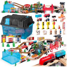 Ricokids Fából készült kisvasút város 100 db rk-879 ricokids kisvasút