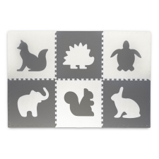 Ricokids Nagy habszivacs szőnyeg, puzzle, fehér és szürke állatok, 6 db. játszószőnyeg