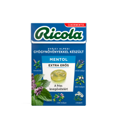 Ricola cukorka extra erős mentol 40 g csokoládé és édesség