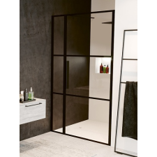  RIHO GRID GB104 zuhanyajtó 120x200cm - matt FEKETE keretes kád, zuhanykabin