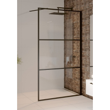  RIHO GRID GB400 zuhanyfal 140x200cm - matt FEKETE keretes kád, zuhanykabin