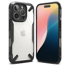 Ringke Fusion X ütésálló hátlaptok iPhone 16 Pro Max átlátszó-fekete (FX905E55) tok és táska