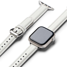Ringke Szíj Apple Watch SE 40mm-hez - Ringke Leather One Padded Slim - fehér okosóra kellék