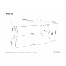  Rion 160 Kerámia Étkezőasztal Matt Fekete bútor