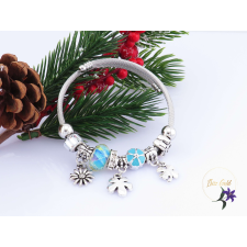  Ritus antiallergén pandora stilusú kék charm karkötő-rodium karkötő