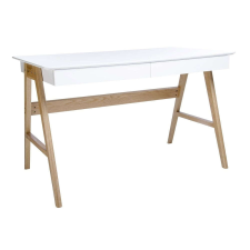 RIVA íróasztal (Scandic) fehér - MDF lap, tölgyfa talapzat íróasztal