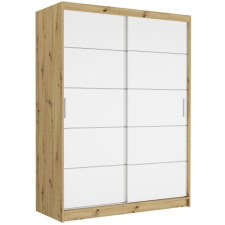  RIVANO IV. Tolóajtós gardróbszekrény 150x200x60 - artisan, fehér bútor