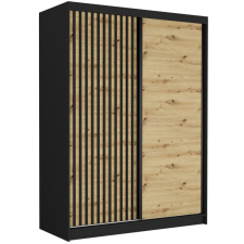  RIVANO VIII. Tolóajtós gardróbszekrény 150x200x60 - fekete bútor