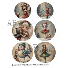  Rizspapir - 6 kép, karácsonyi tündér dekorációs kellék