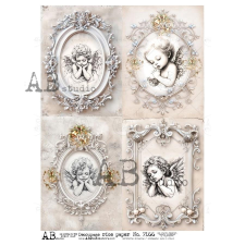  Rizspapir - angyalkák, 4 kép dekorációs kellék