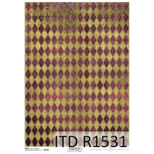  Rizspapír - bordó-sárga rombuszminta dekorációs kellék