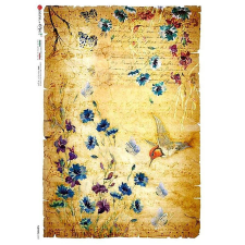  Rizspapír - búzavirágok dekorációs kellék