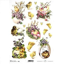  Rizspapír - csibék, tojások dekorációs kellék