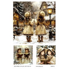  Rizspapír - éneklő kislányok dekorációs kellék