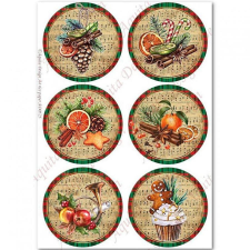  Rizspapír  - hat kör, gyümölcsök dekorációs kellék