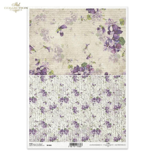  Rizspapír - Ibolyacsokrok dekorációs kellék