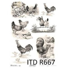  Rizspapír - kakasok dekorációs kellék