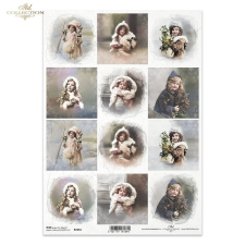  Rizspapír - karácsonyi kislányok dekorációs kellék