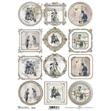  Rizspapír - kicsi karácsonyi vintage képek dekorációs kellék