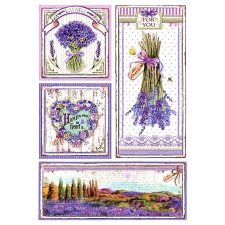  Rizspapir - Levendula dekorációs kellék