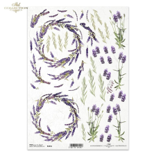  Rizspapír - Levendulakoszorú dekorációs kellék