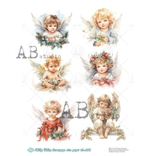  Rizspapir - mosolygós angyalkák dekorációs kellék