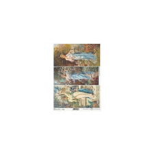  Rizspapír - romantikus hölgyek kékben dekorációs kellék