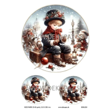  Rizspapír - téli utazás dekorációs kellék