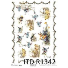  Rizspapír - tojás, csibék dekorációs kellék