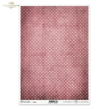  Rizspapír - Vintage bordó pöttyös dekorációs kellék