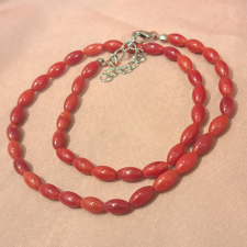  Rizsszem Korall gyöngysor, a bőség köve nyaklánc