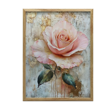 Różany Blask, 70x100 cm, rama aluminiowa czarna, papier matowy 230 gsm grafika, keretezett kép